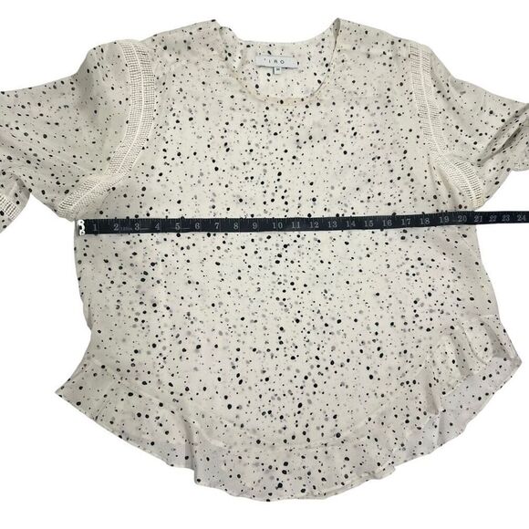 IRO Women's Sz 4-6 White w Black Abstract Dots Gwen Silk Medium Sheer Flowy Blou - Picture 10 of 14